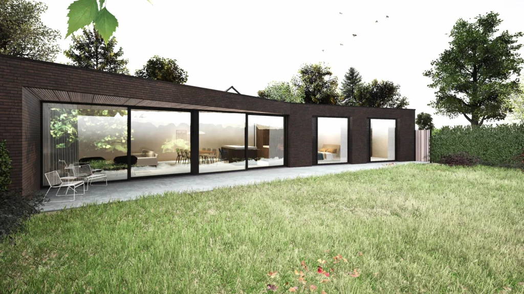 Impressie van de tuinzijde van de levensloopbestendige nieuwbouwwoning in Nieuwstadt